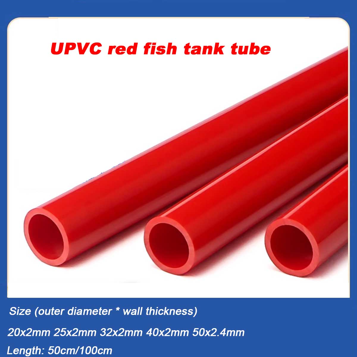 Aquarium Plant Red - 20~50mm UPVC Tube Aquarium Fish Tank