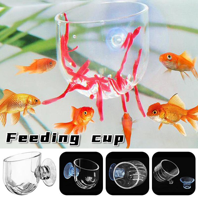 Aquarium Plant Red - Fish Tank Red Worm Feeder Cup