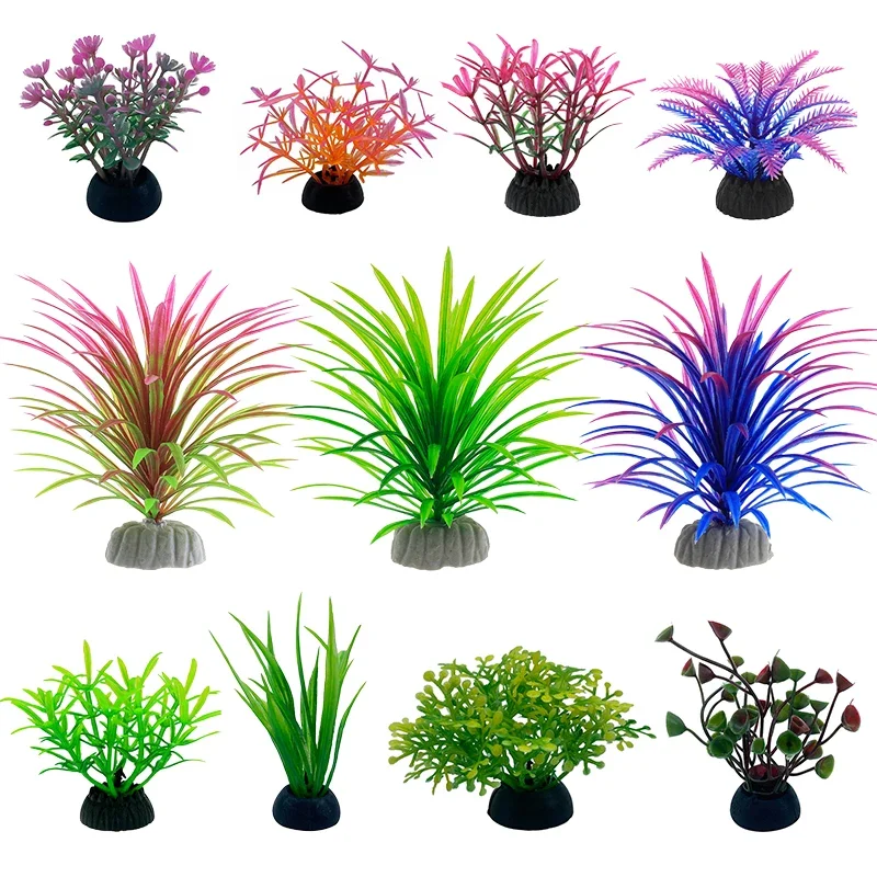 Aquarium Planted Tree - PVC Aquarium Decorative Simulation Artificial Leaves