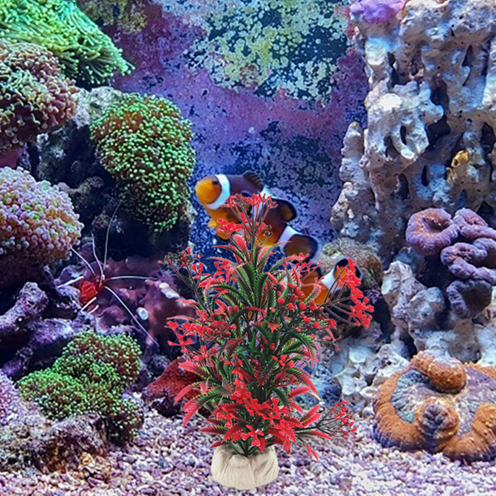 2pcs Aquarium Decor Artificial - Aquarium Plant Red review and price