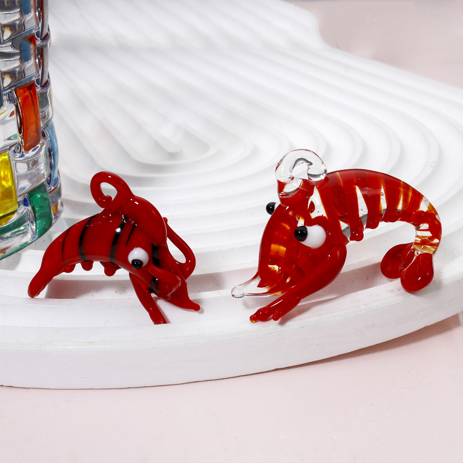 1PCs Red Lobster Lampwork Glas - Aquarium Plant Red review and price